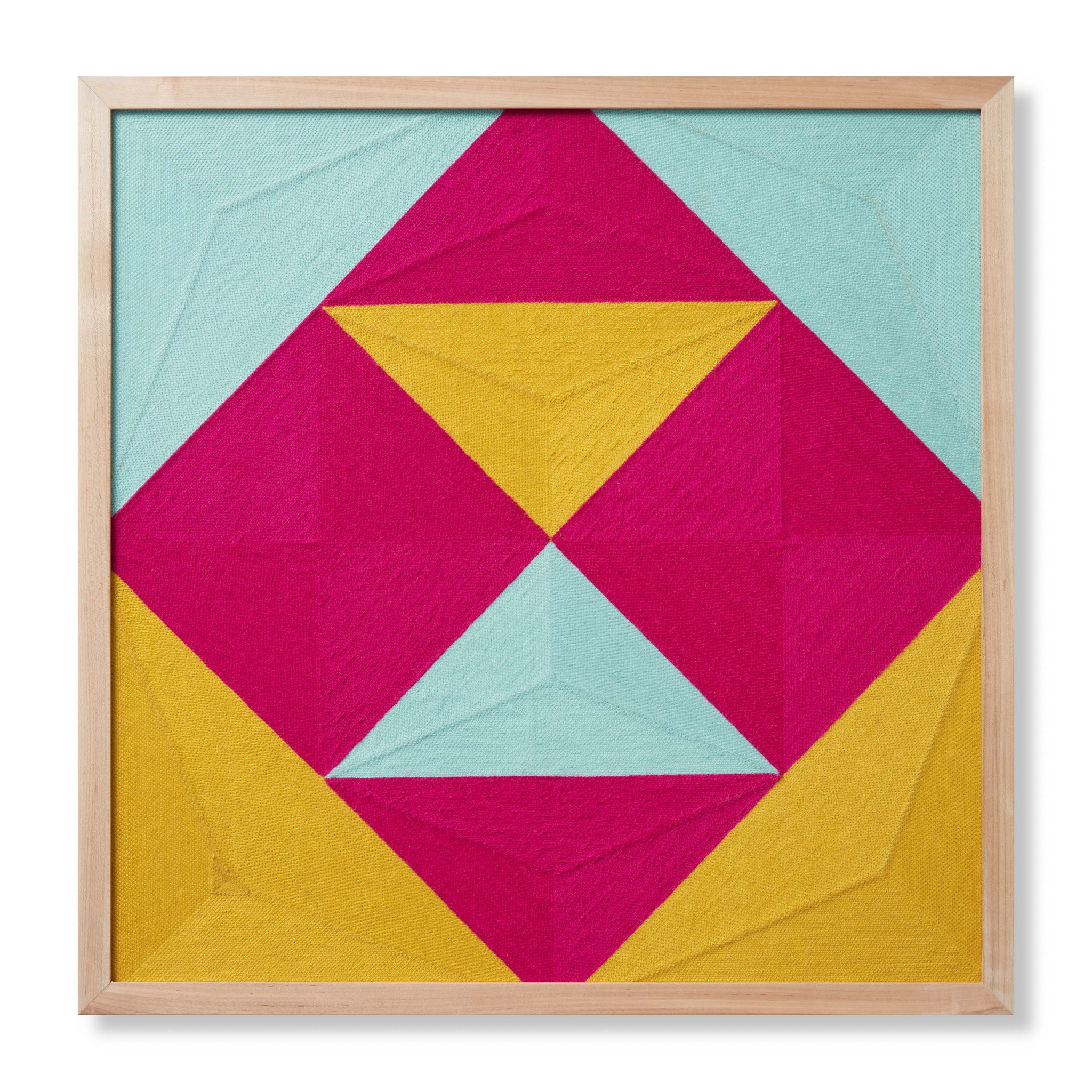 front view of Fair and Square Pink / Gold luxury Artwork
