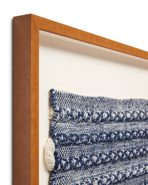 angle view of Ramble Blue / Ivory luxury Artwork