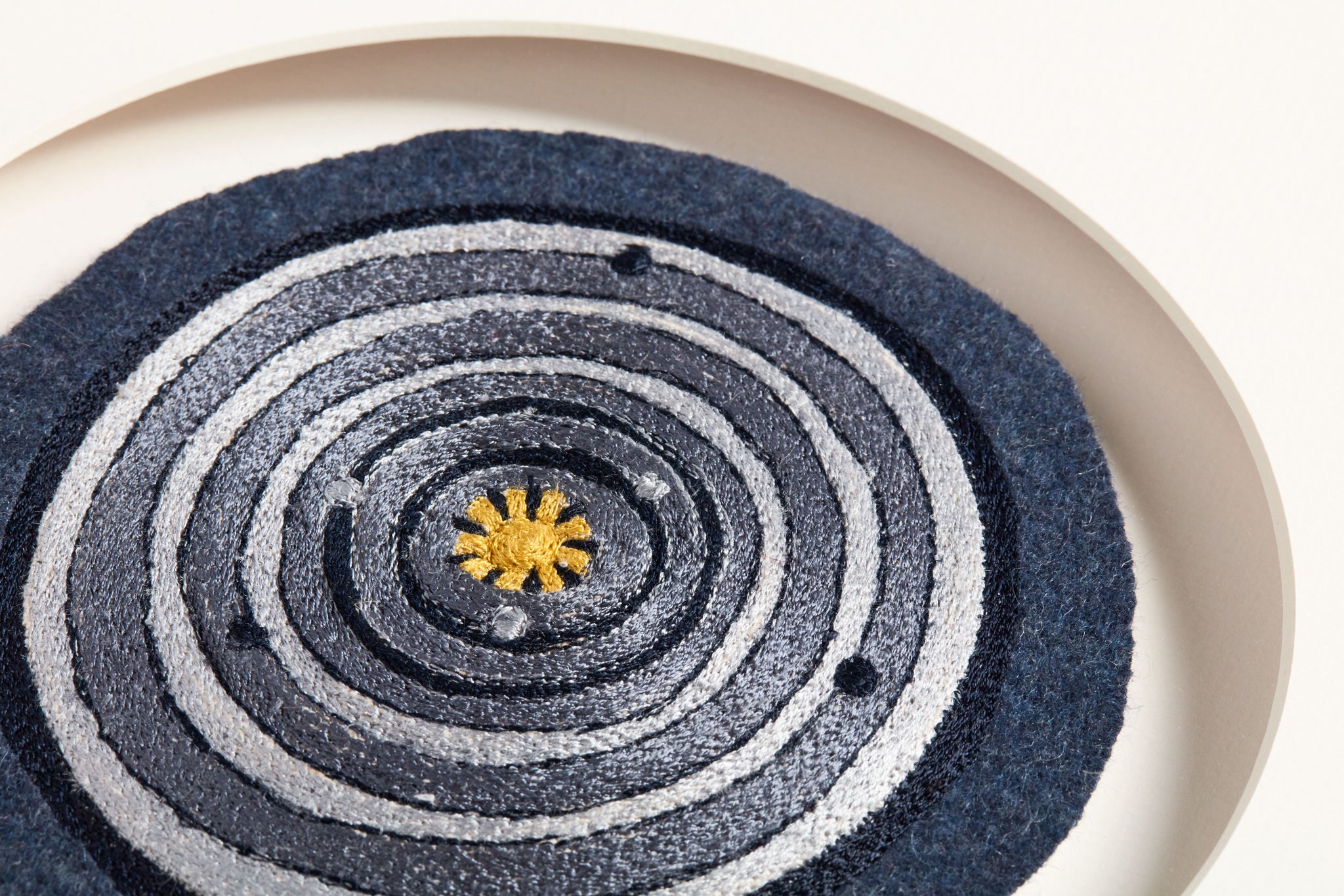 side view of Solar Patch Blue / Grey luxury Artwork