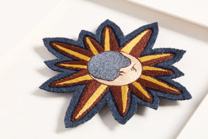 side view of Mystic Patch Blue / Brown luxury Artwork