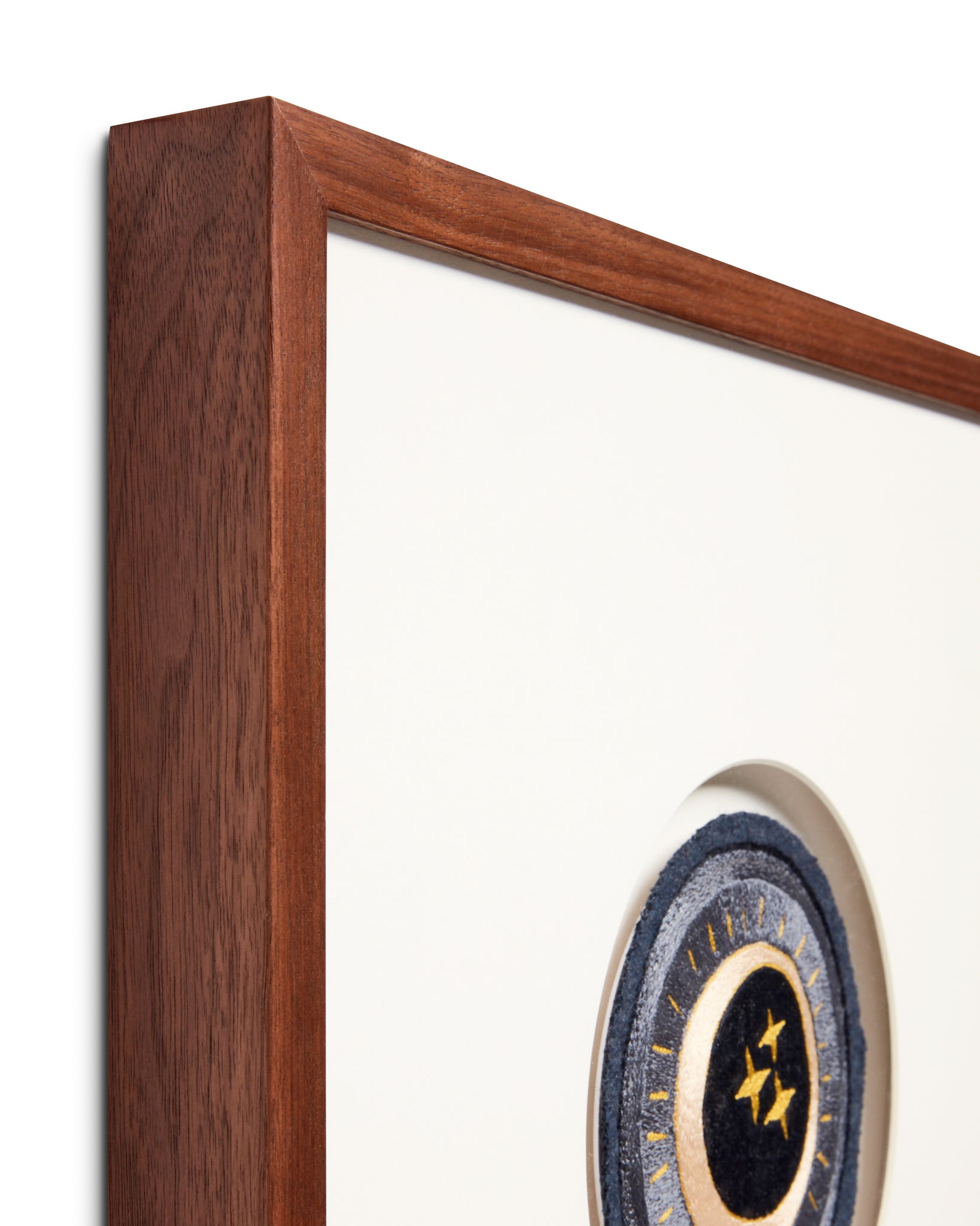angle view of Celestial Patch Blue / Ivory luxury Artwork