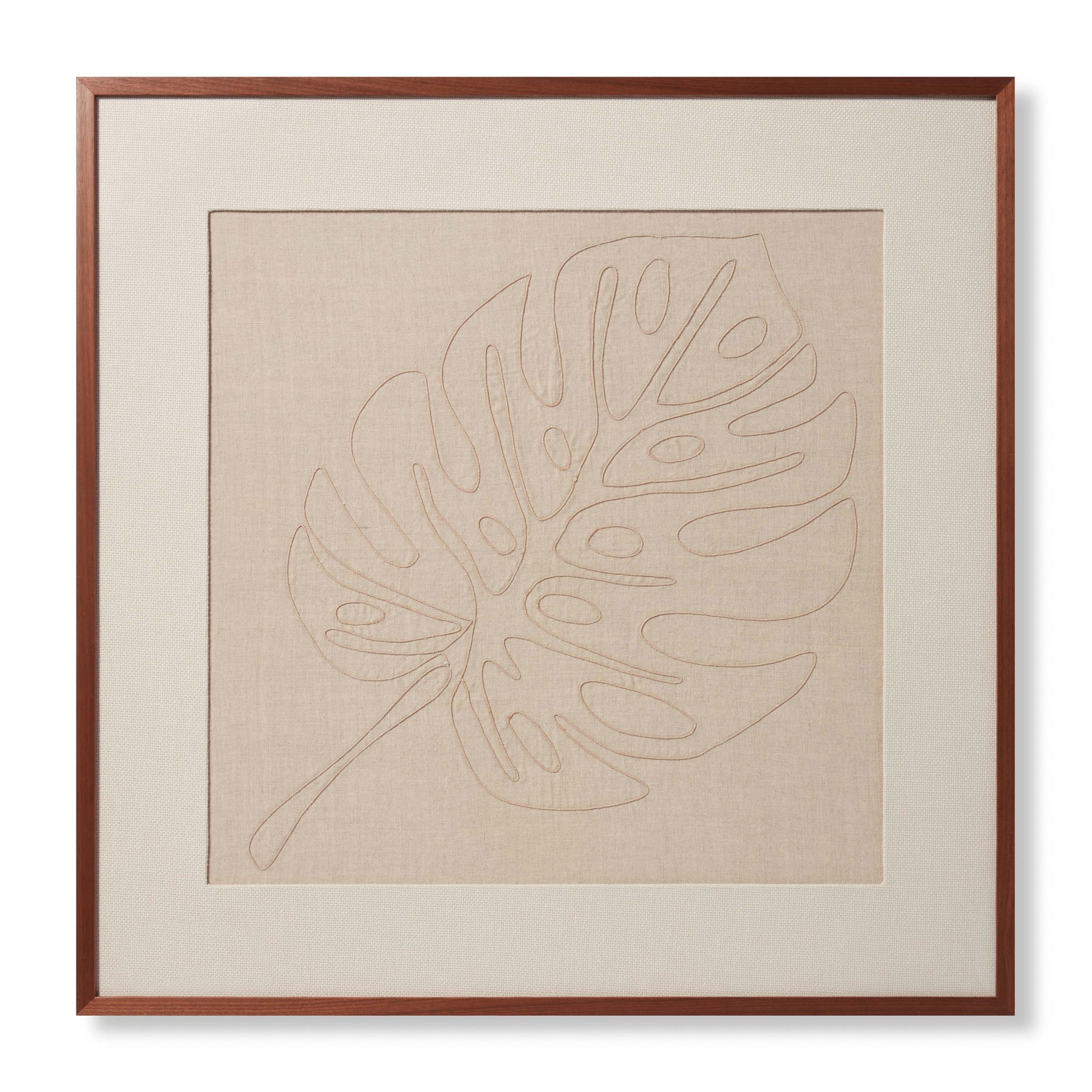 front view of Monstera Natural / Beige luxury Artwork