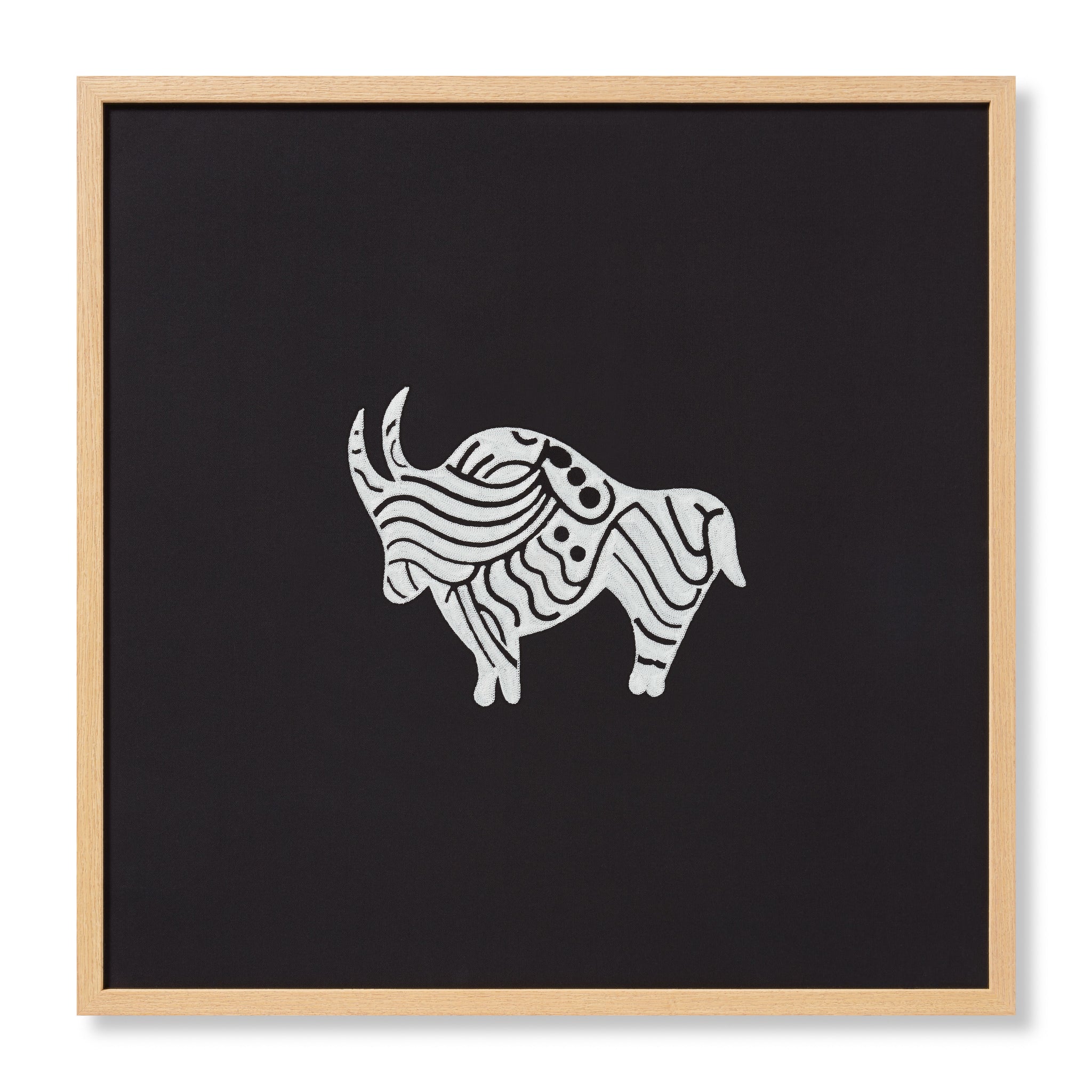 front view of Beeste Black / Ivory luxury Artwork