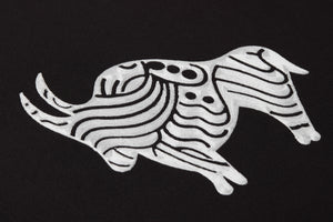 side view of Beeste Black / Ivory luxury Artwork