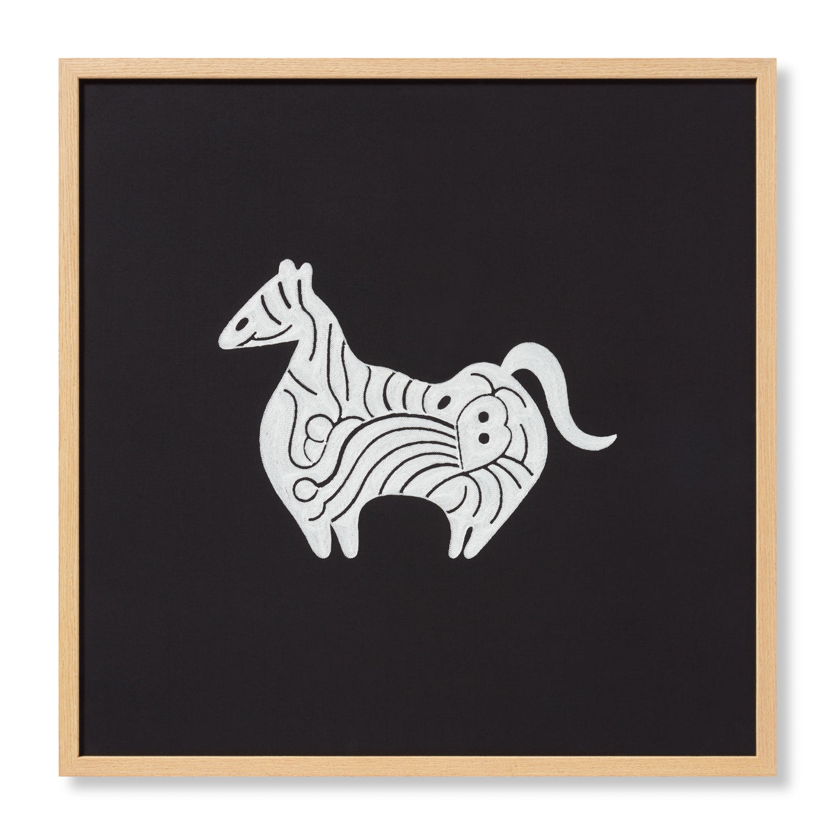 front view of Farasi Black / Ivory luxury Artwork