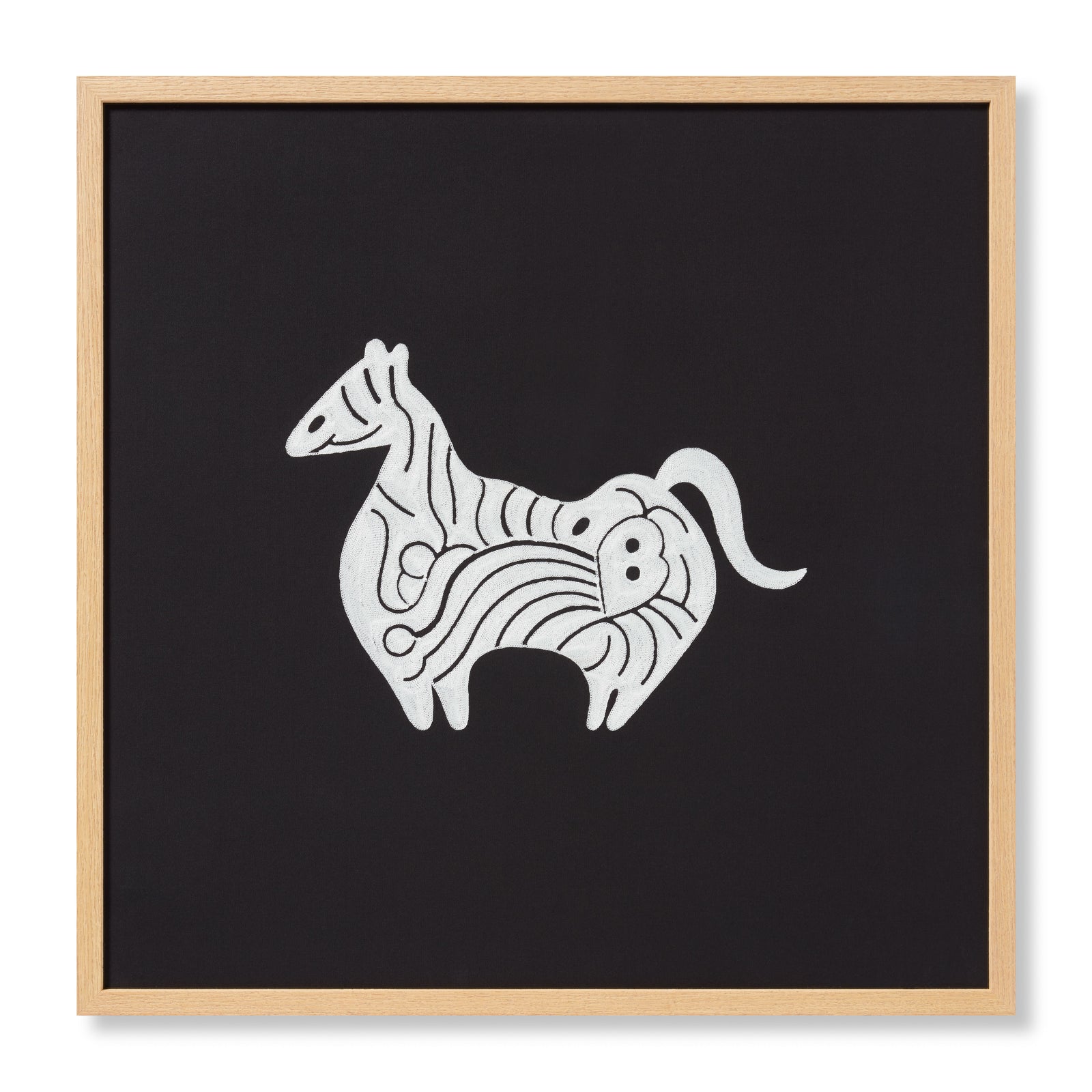 front view of Farasi Black / Ivory luxury Artwork