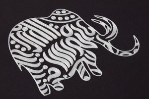 side view of Giwa Black / Ivory luxury Artwork