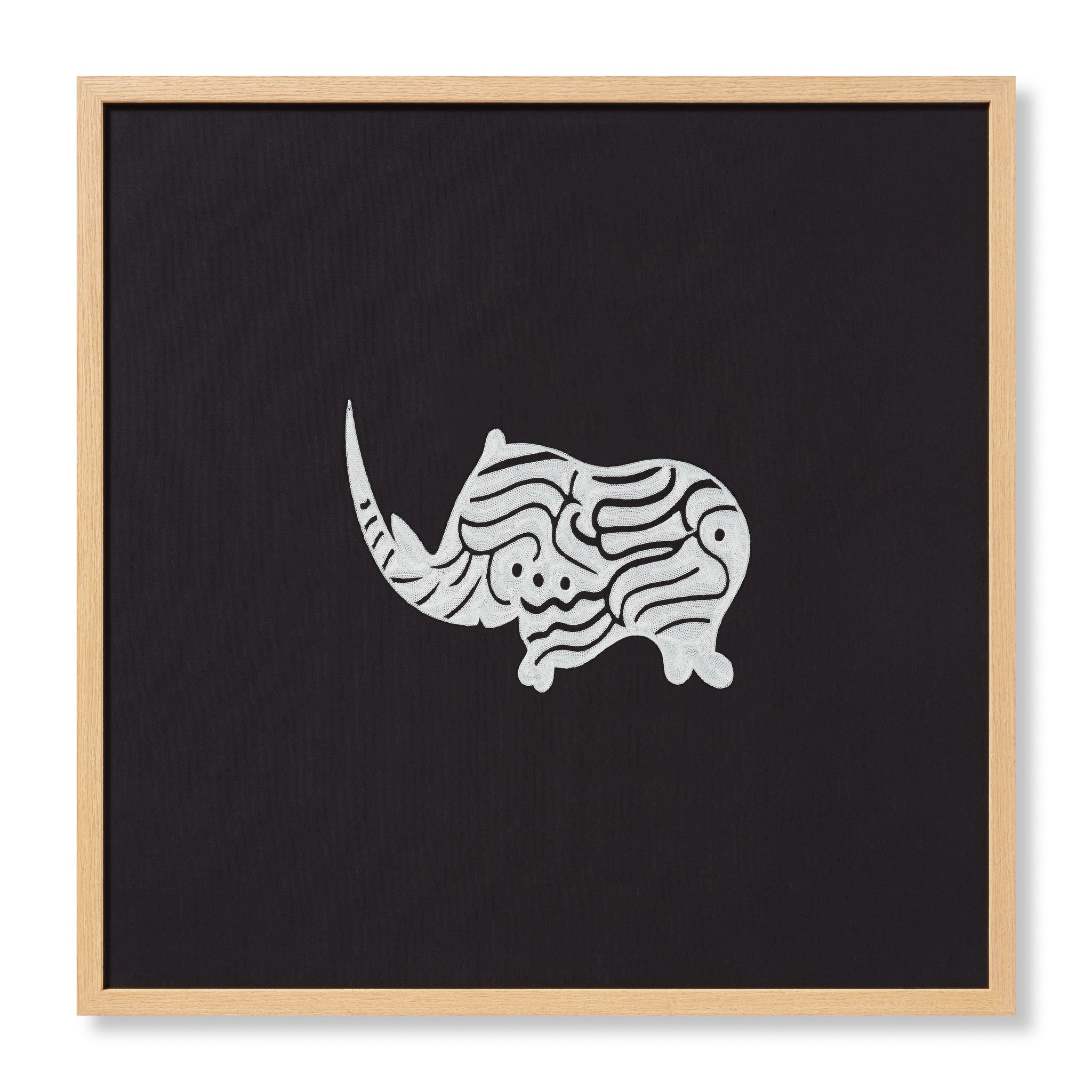 front view of Kifaru Black / Ivory luxury Artwork