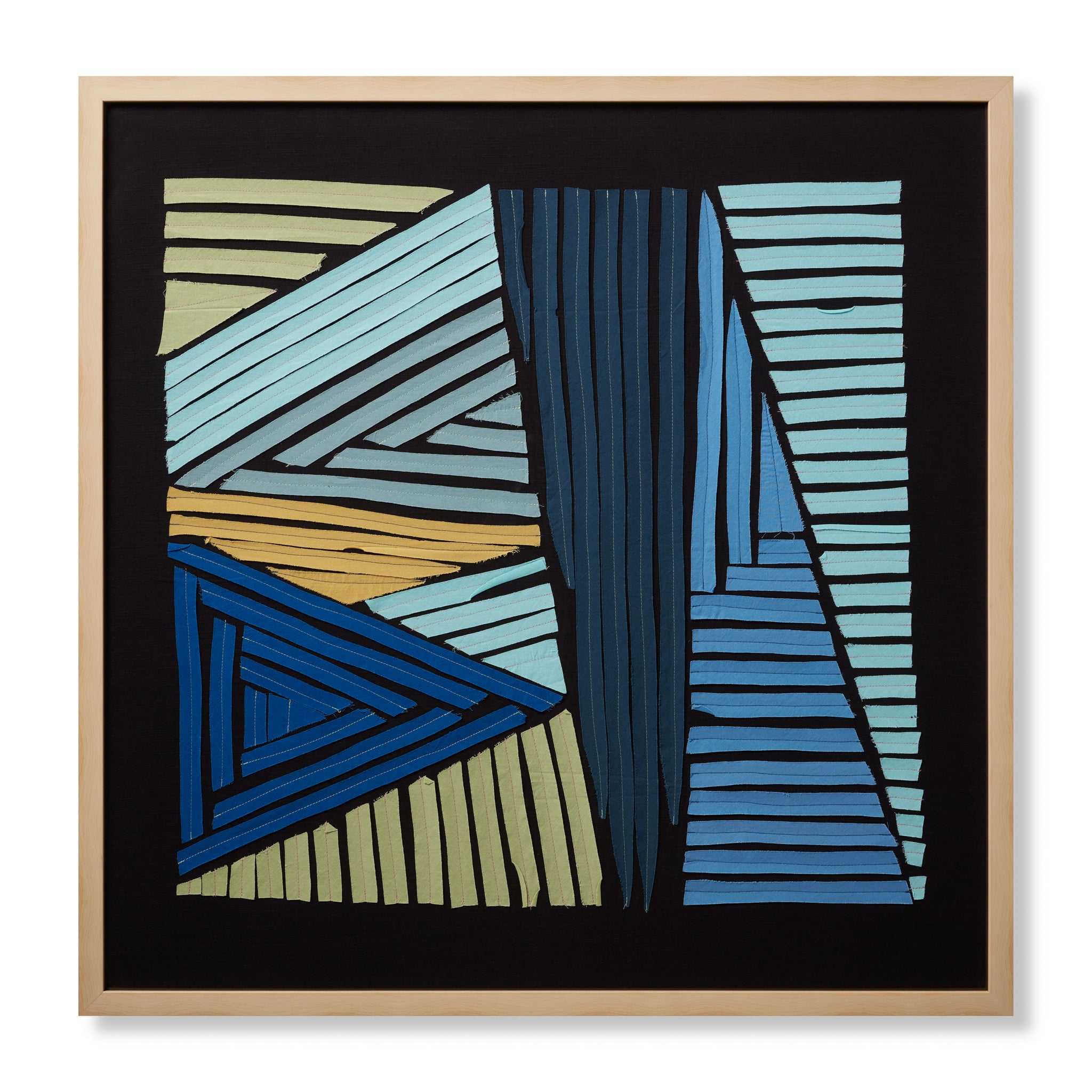 front view of Down Right Black / Multi luxury Artwork