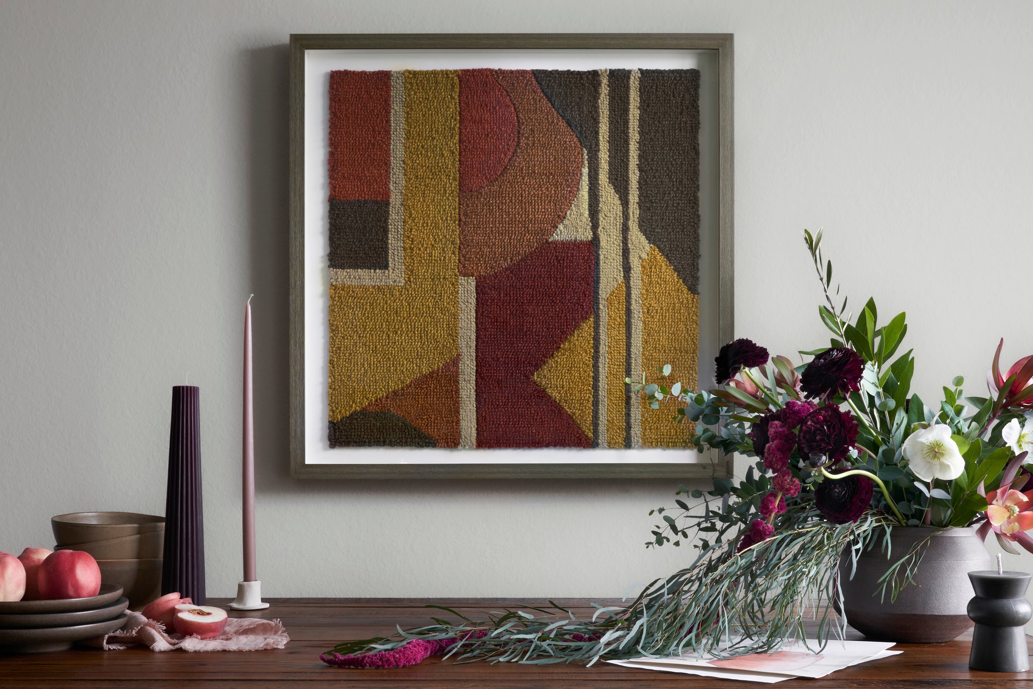 side view of Soulmate Multi / Red luxury Artwork