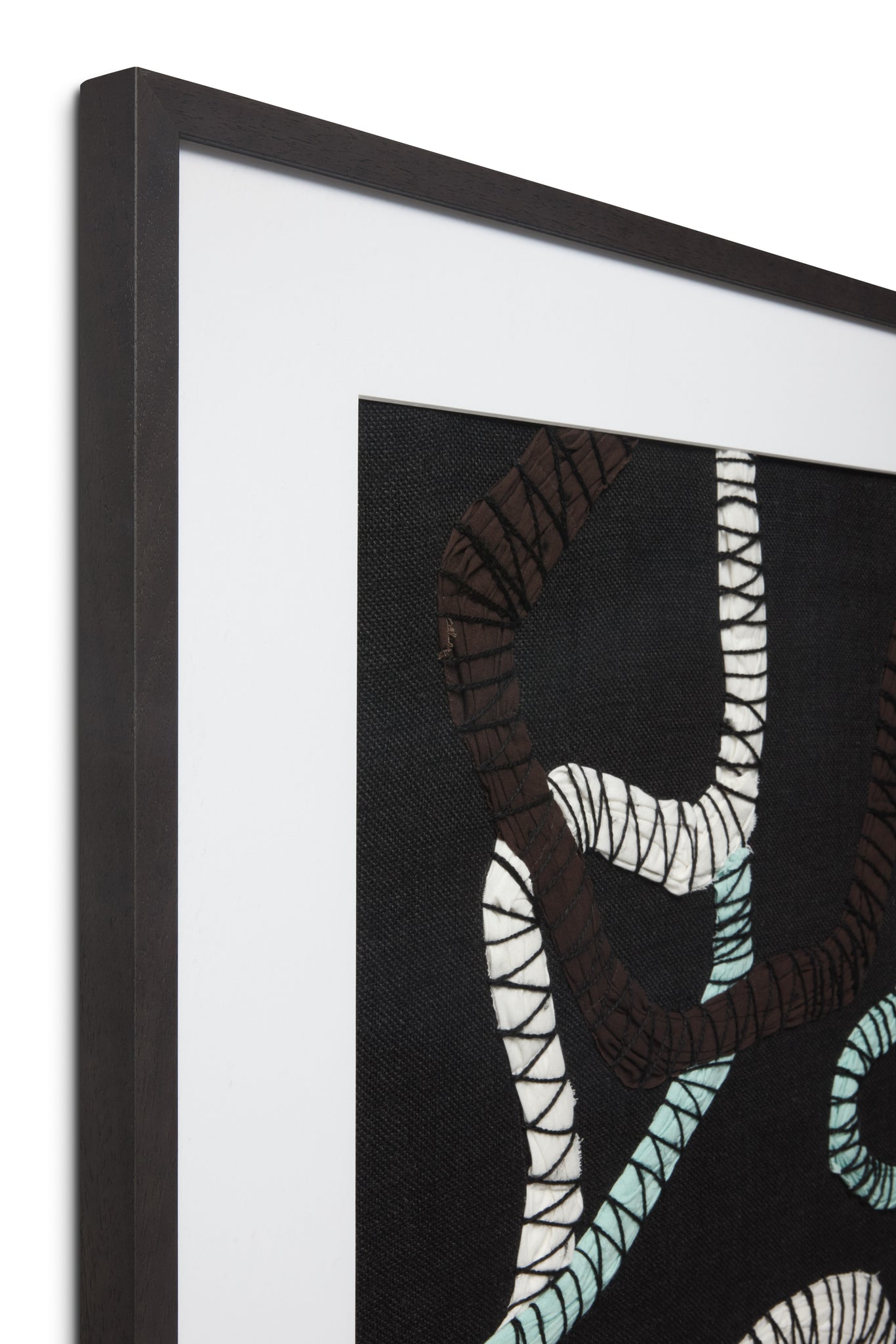 angle view of Streaming Black / Blue luxury Artwork