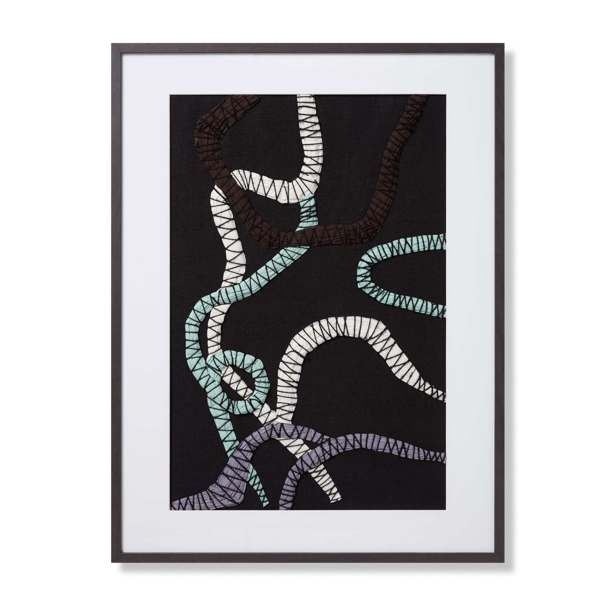 front view of Streaming Black / Blue luxury Artwork