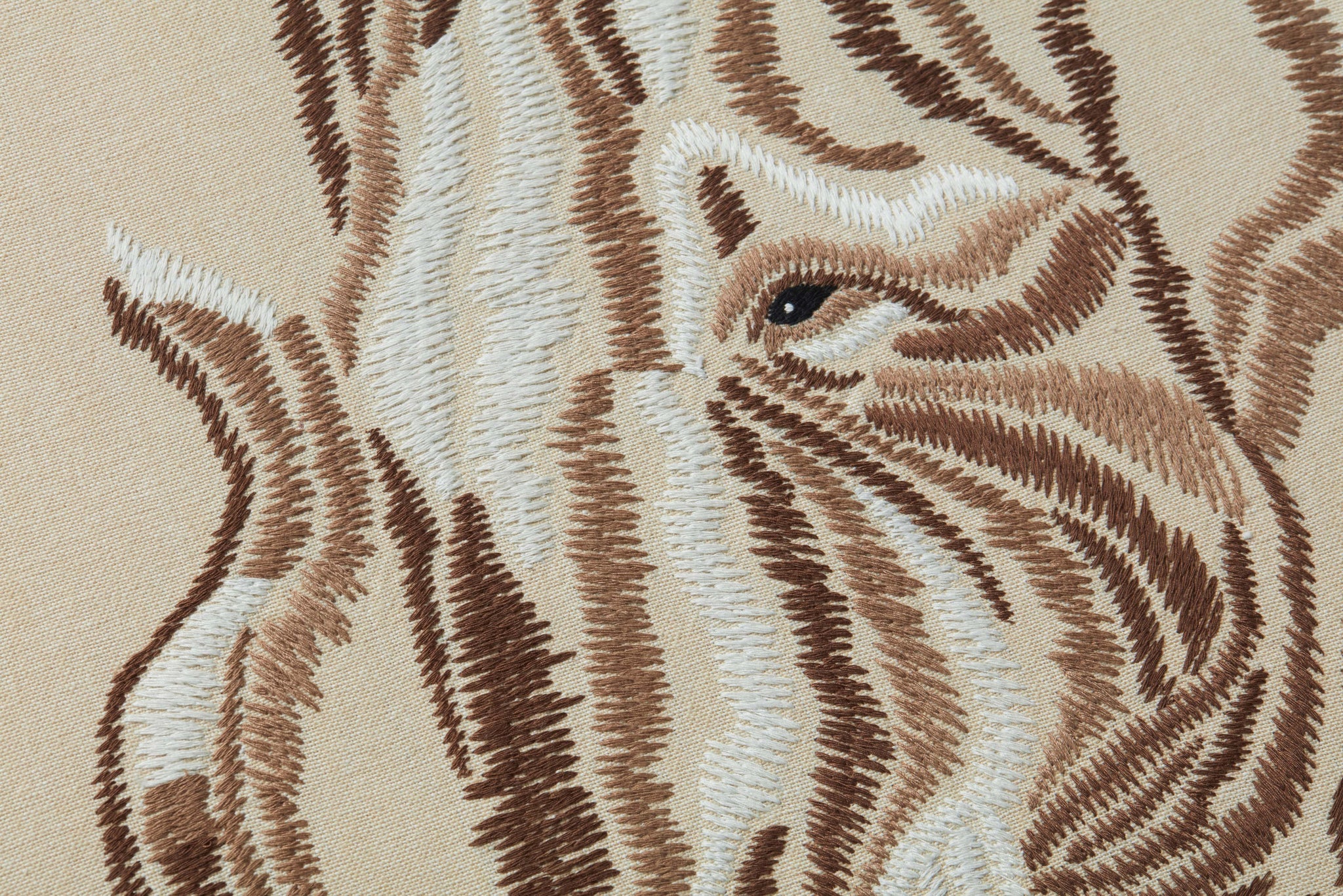 side view of Tisk Tusk Beige / Ivory luxury Artwork