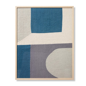front view of Hard Copy Blue / Grey luxury Artwork