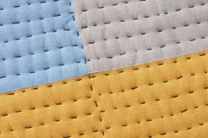 side view of Headline Gold / Grey luxury Artwork