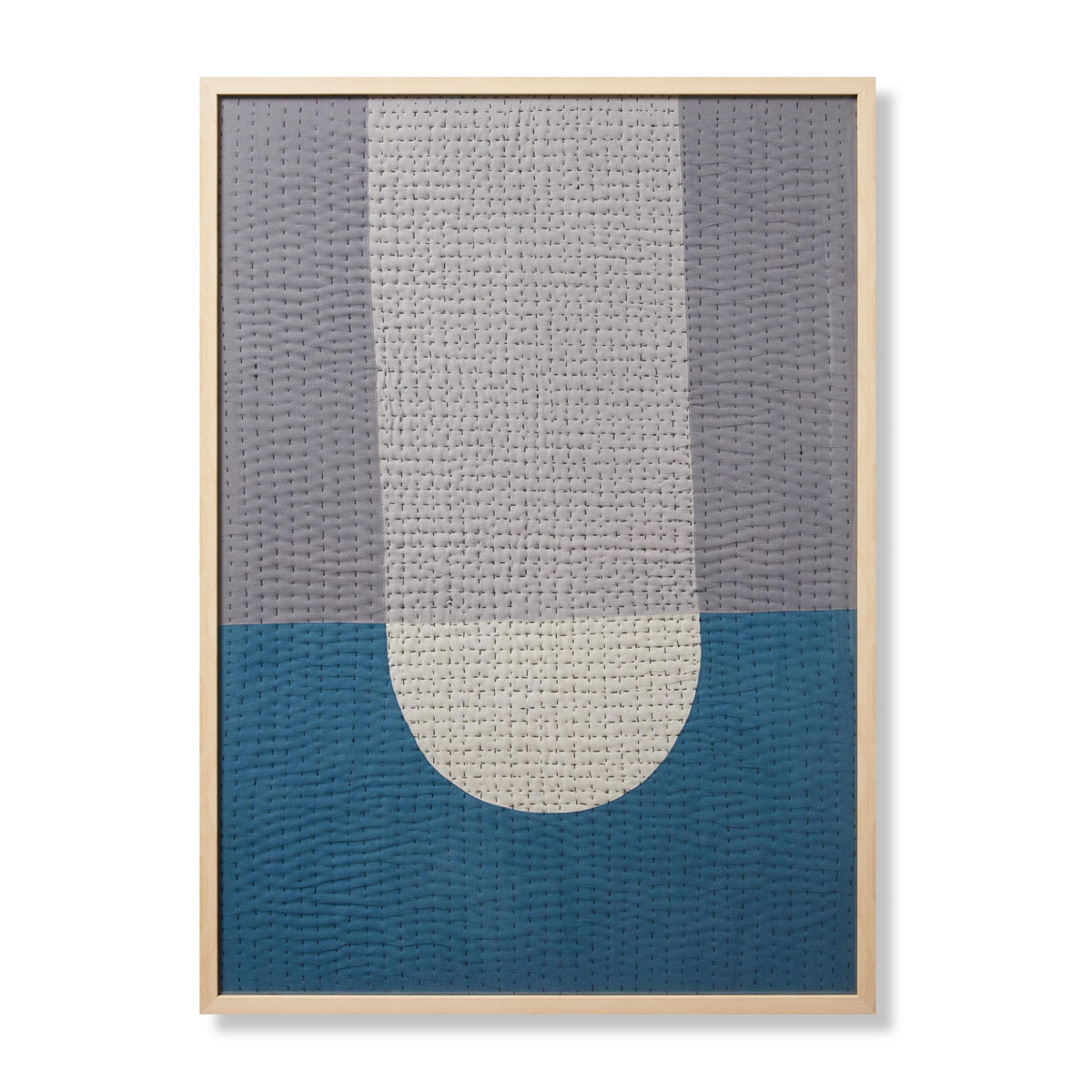 Bullet Point Blue / Grey Rug Art - Aerial Image