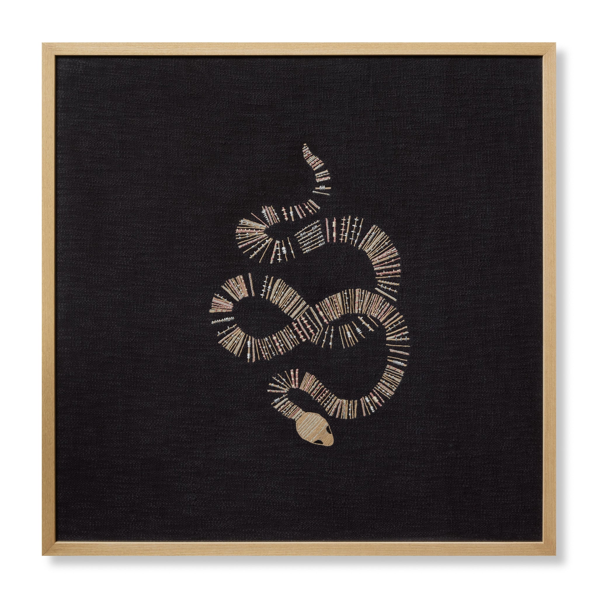 front view of Snake Eyes Black / Beige luxury Artwork