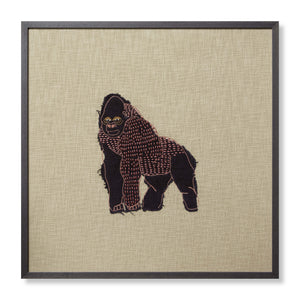 front view of Girl-Rilla Beige / Brown luxury Artwork