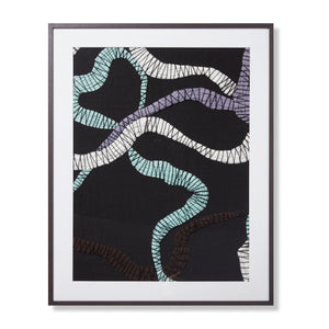 front view of Blogger Black / Blue luxury Artwork