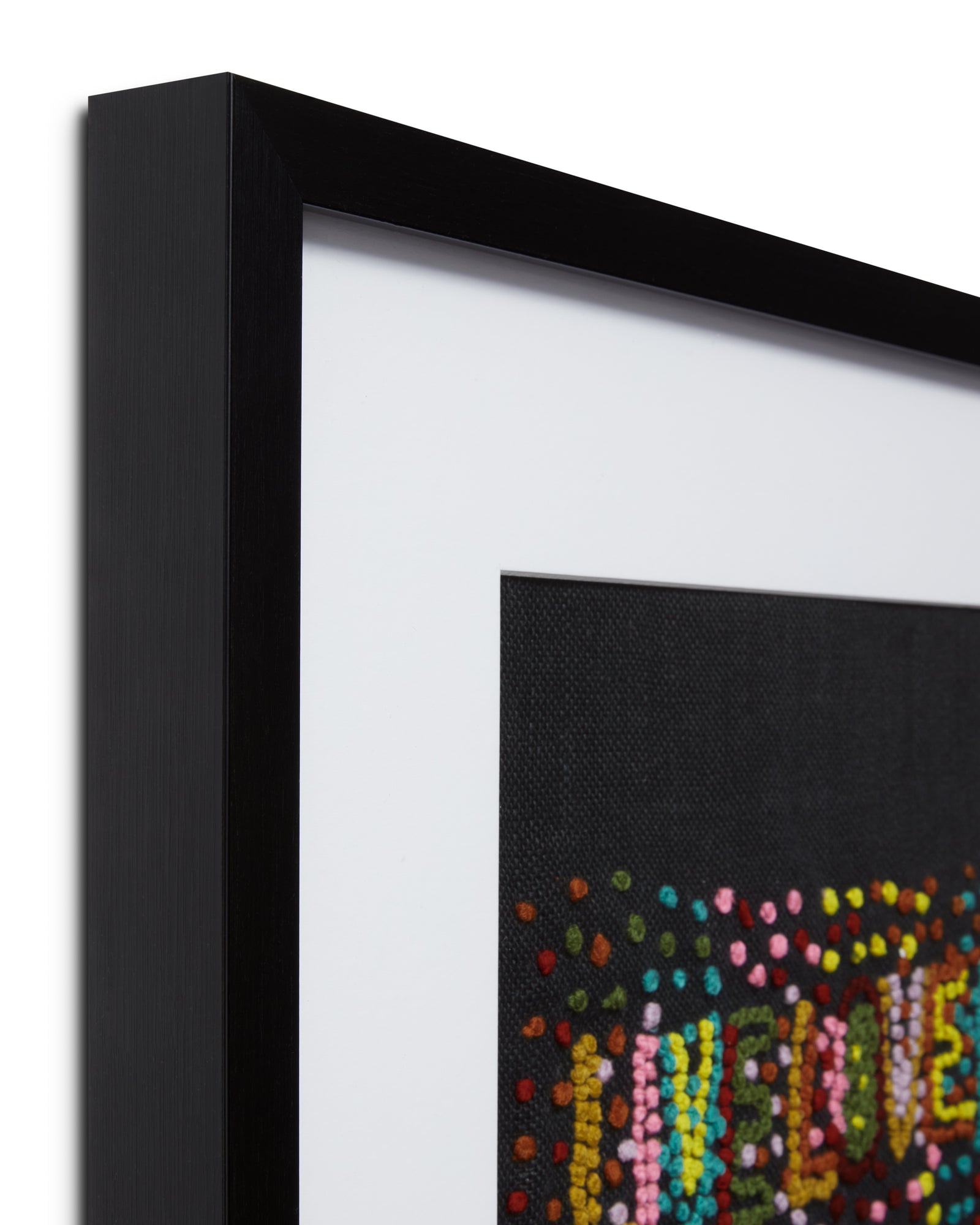 front view of Live, Love, Laugh Black / Multi luxury Artwork