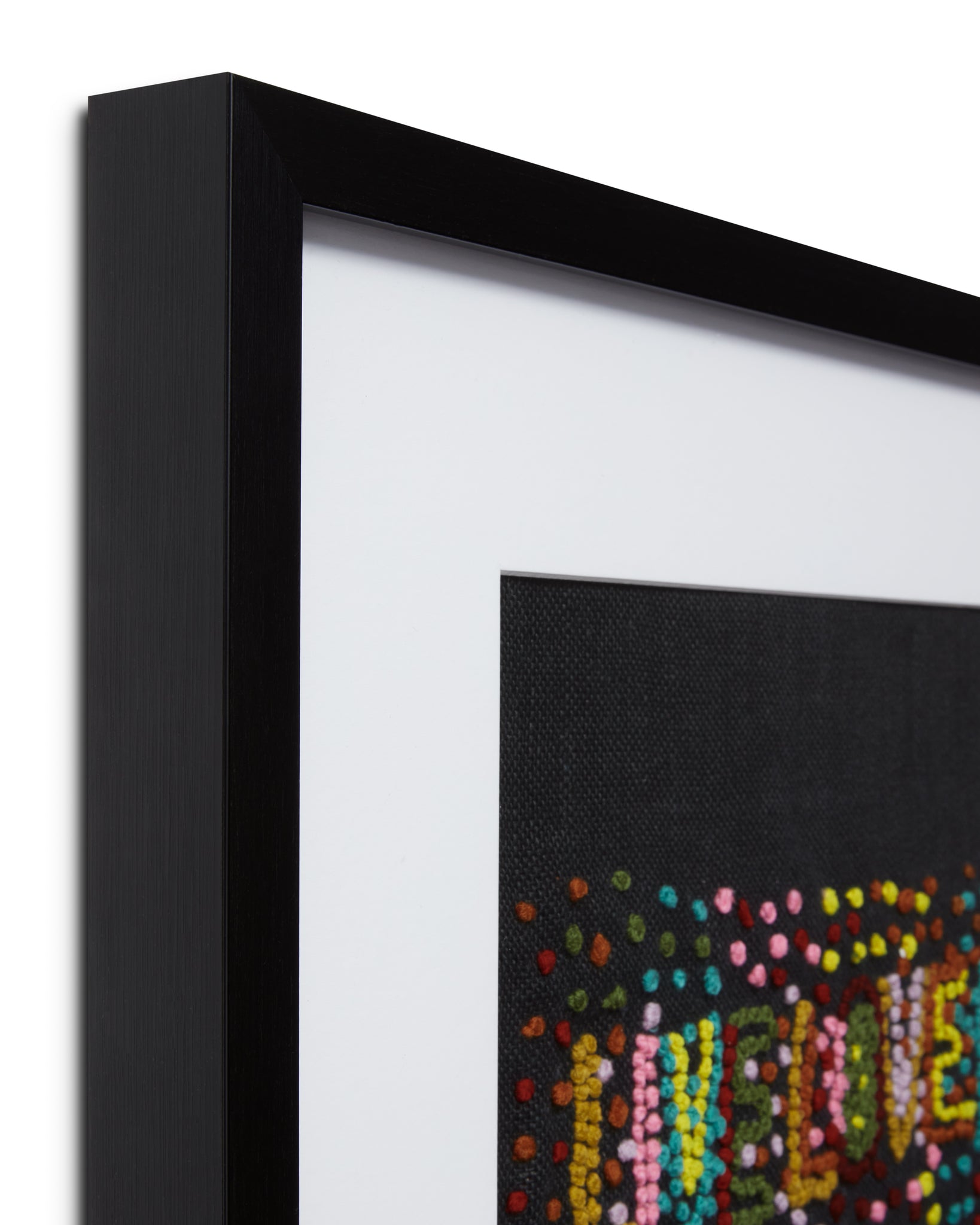 angle view of Live, Love, Laugh Black / Multi luxury Artwork