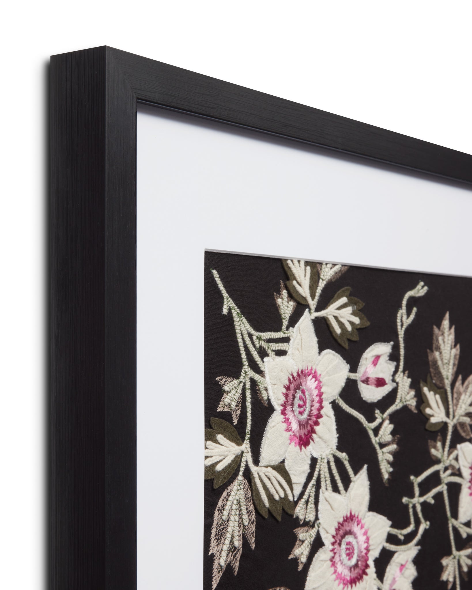 angle view of Passion Vine Black / Ivory luxury Artwork