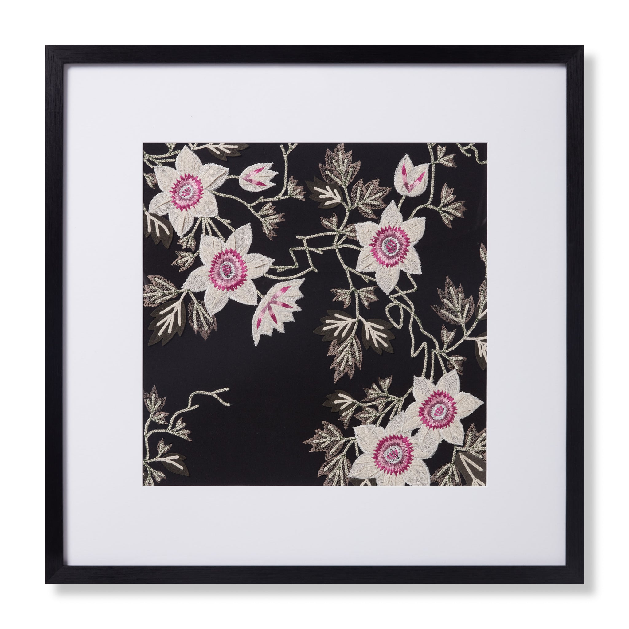 front view of Passion Vine Black / Ivory luxury Artwork