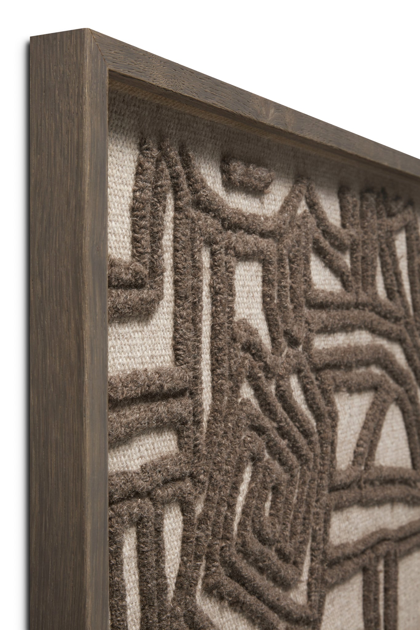 side view of Allegory Brown / Ivory luxury Artwork