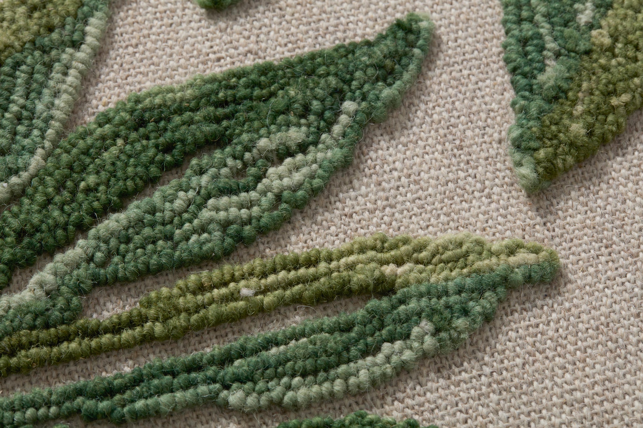 Wallacea Green / Ivory Rug Art - Macro Detail (H)