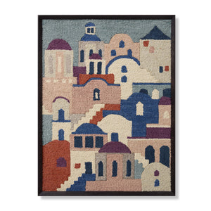 front view of Santorini Multi / Ivory luxury Artwork