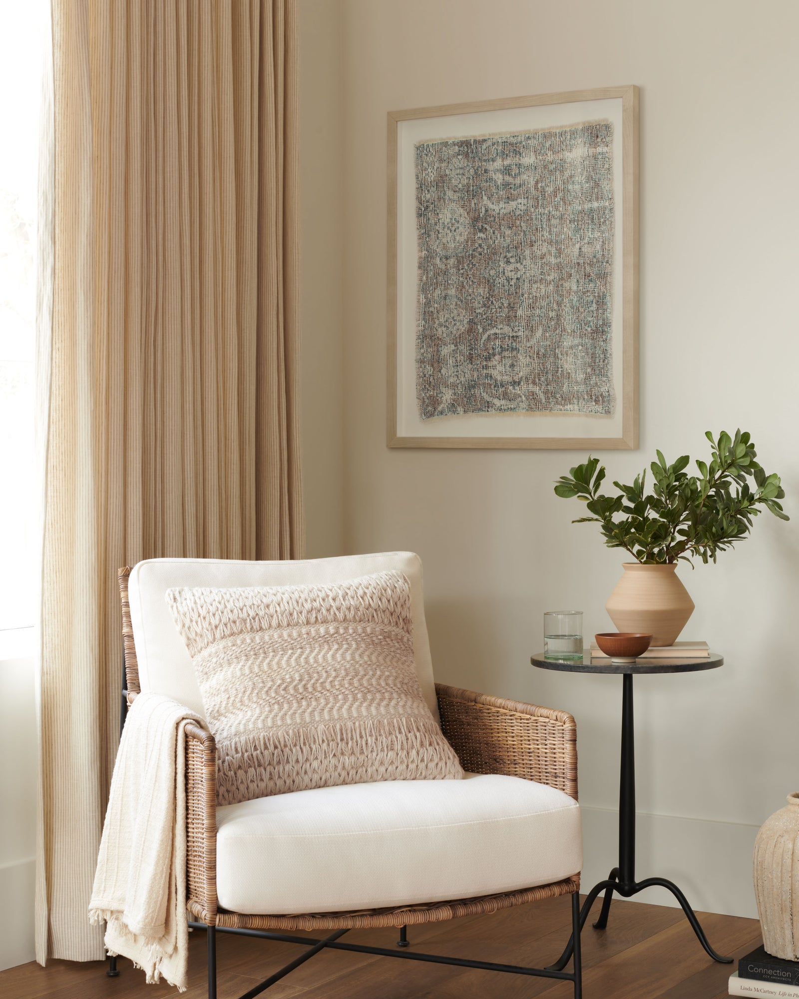 front view of Salem Ivory / Brown luxury Artwork