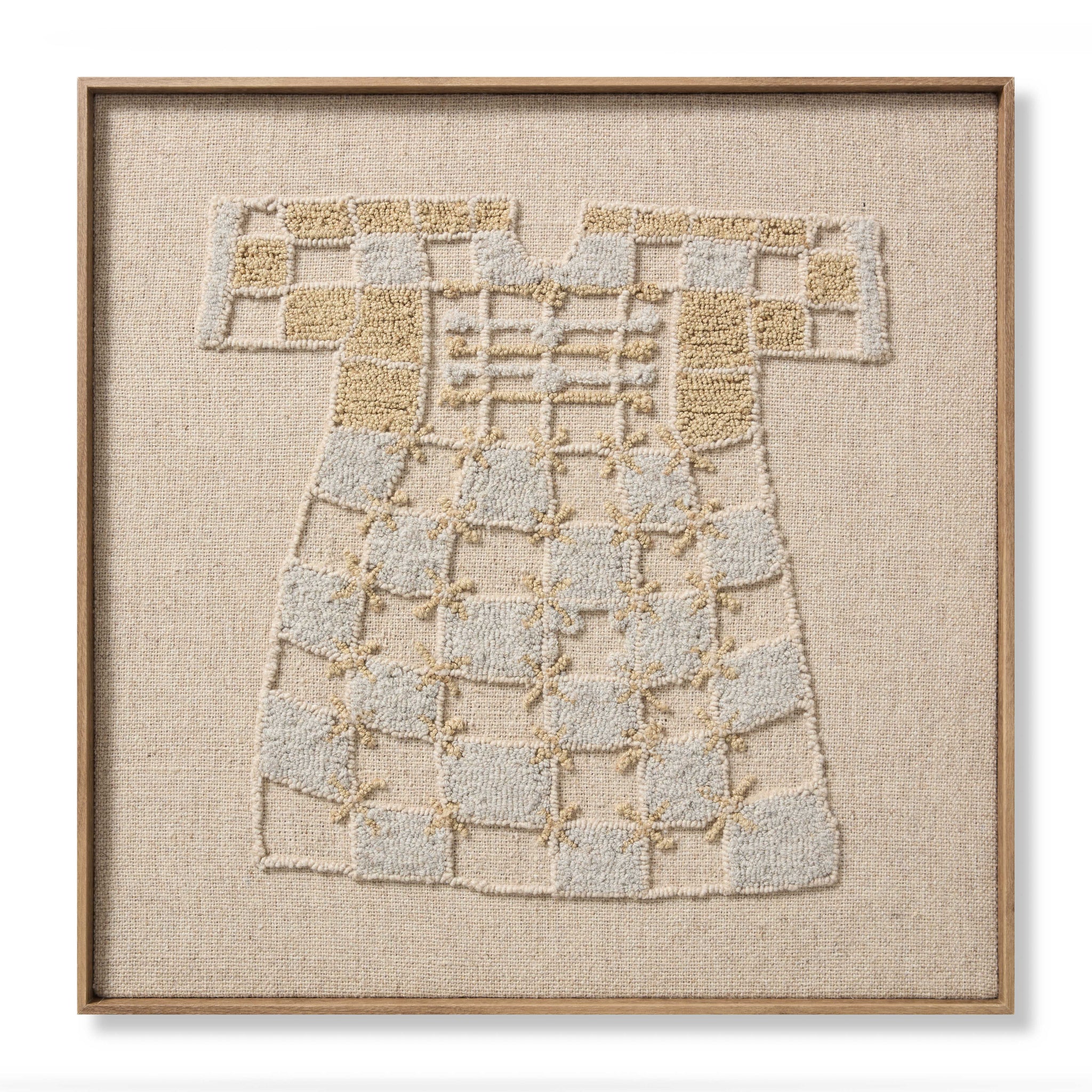 front view of Kaftan Beige / Grey luxury Artwork