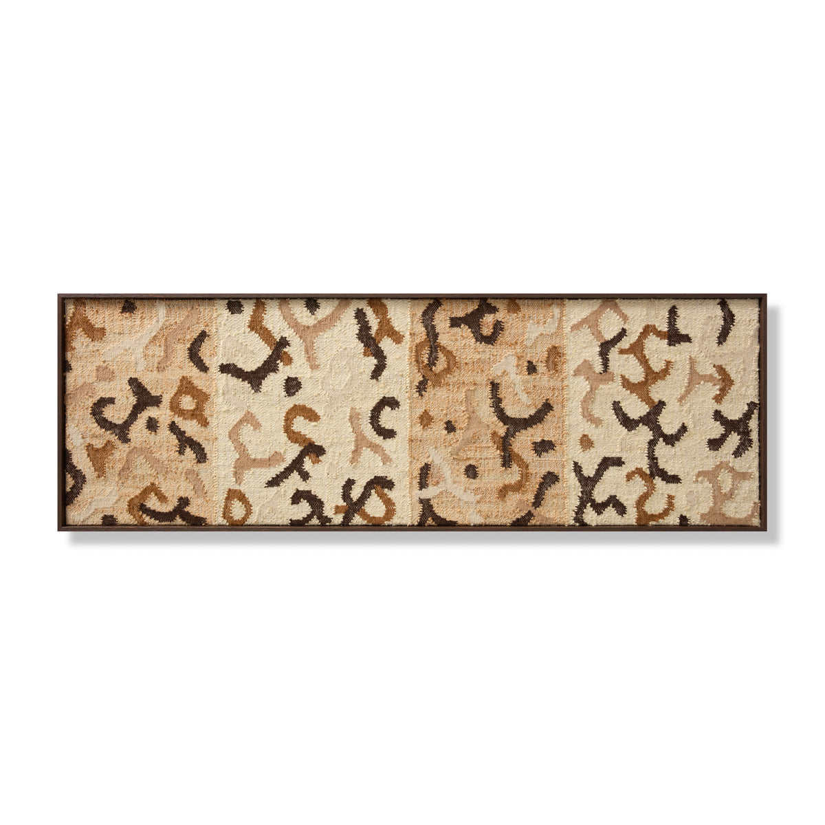 front view of Grand Wood Frame Beige / Brown luxury Artwork