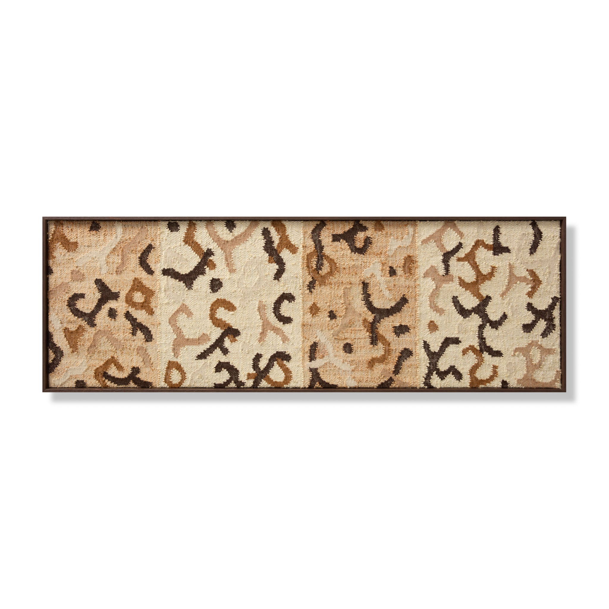 front view of Grand Wood Frame Beige / Brown luxury Artwork