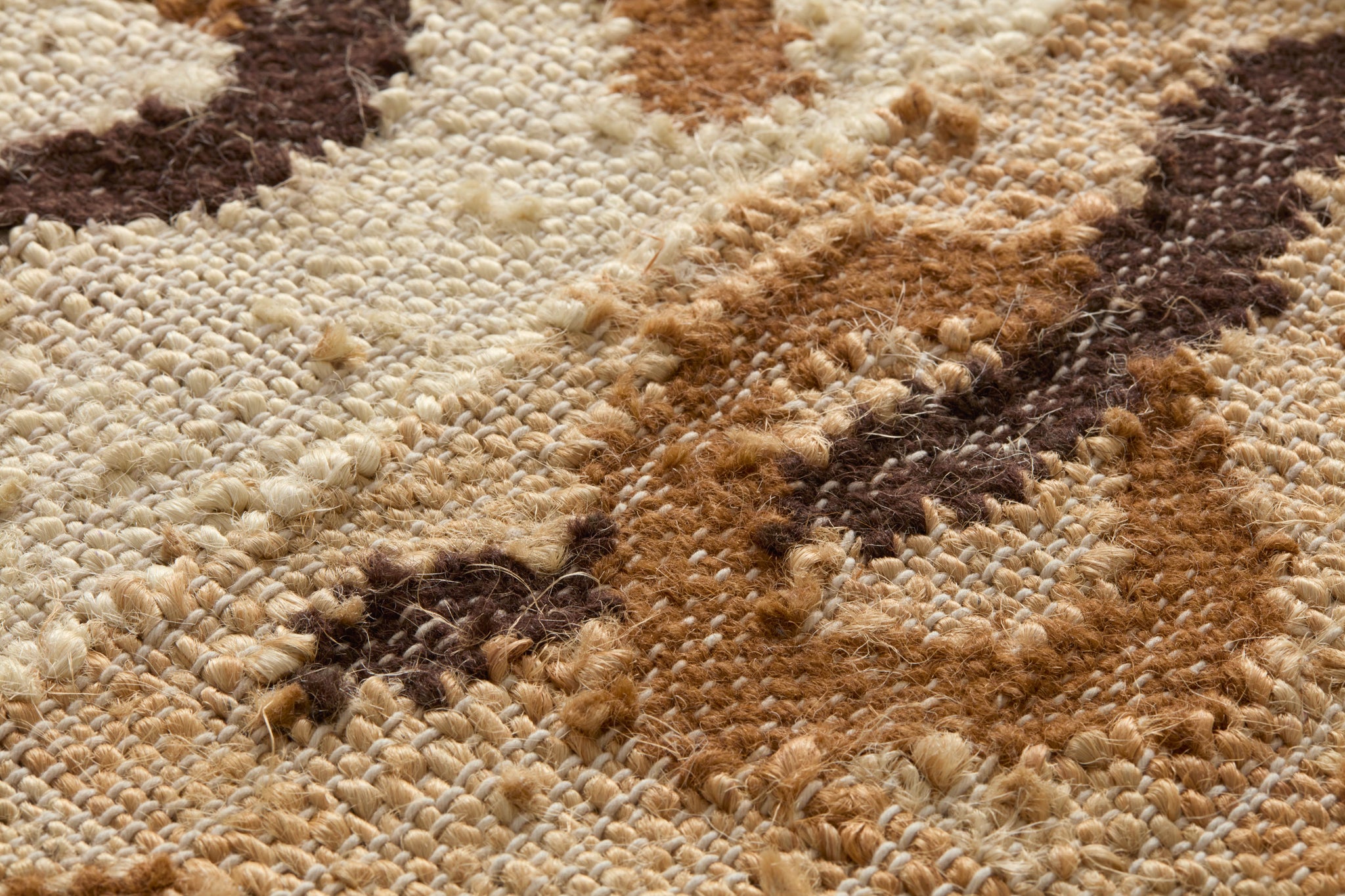 side view of Grand Wood Frame Beige / Brown luxury Artwork