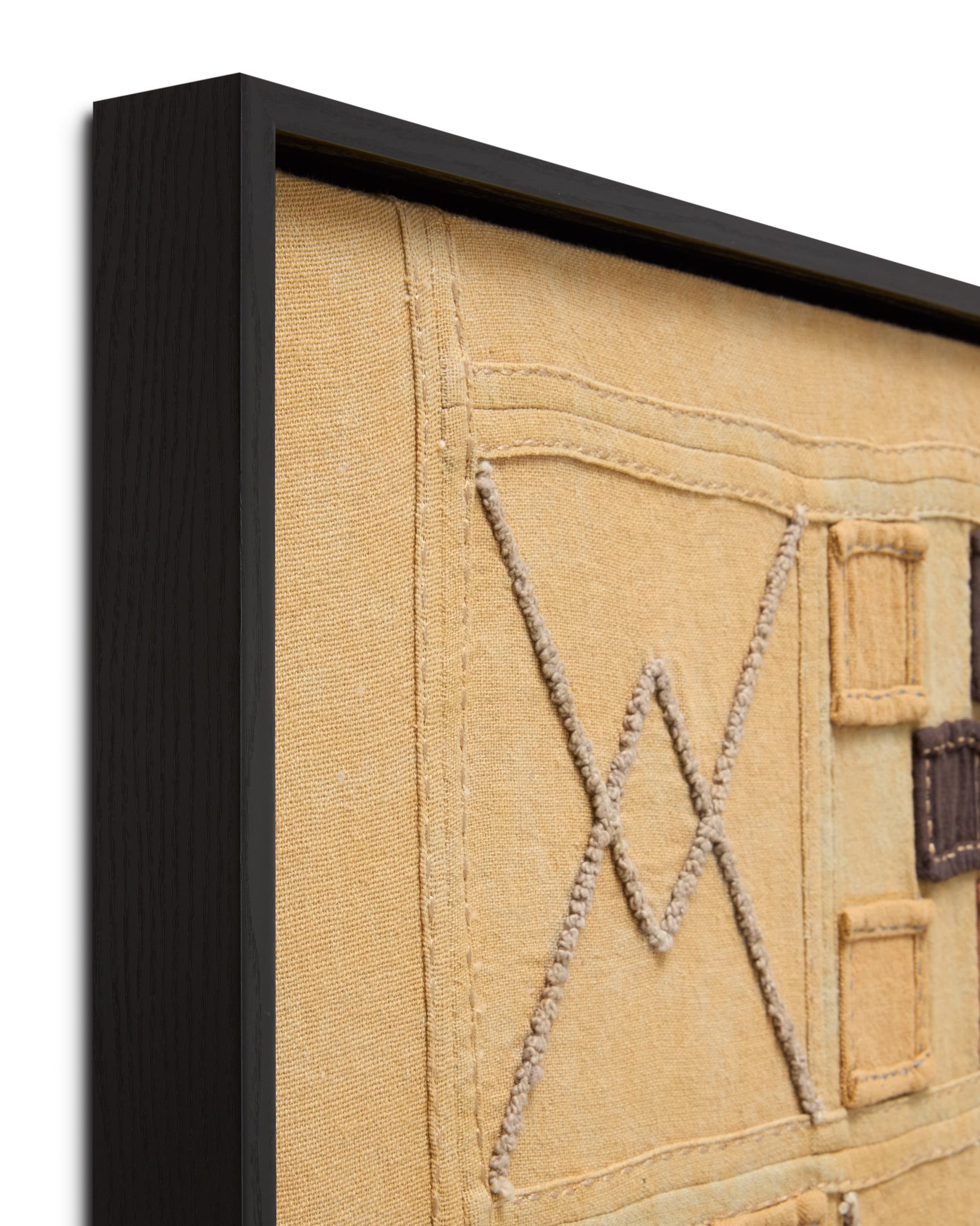 angle view of Chalb Wood Frame Tan / Brown luxury Artwork