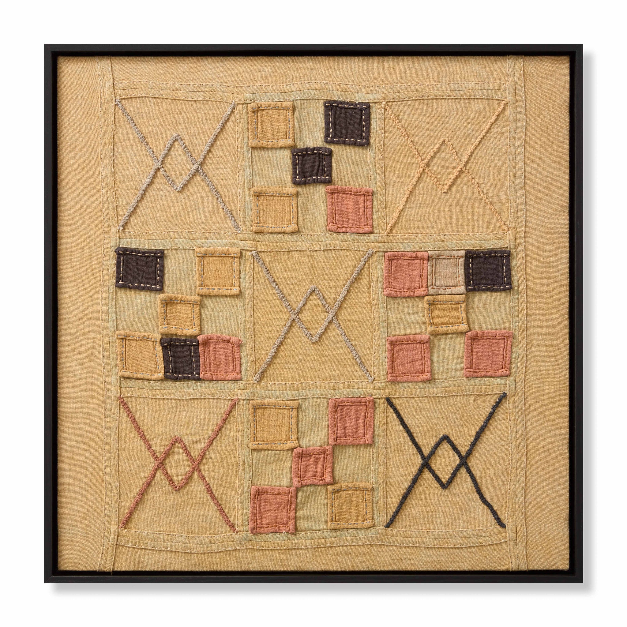 front view of Chalb Wood Frame Tan / Brown luxury Artwork