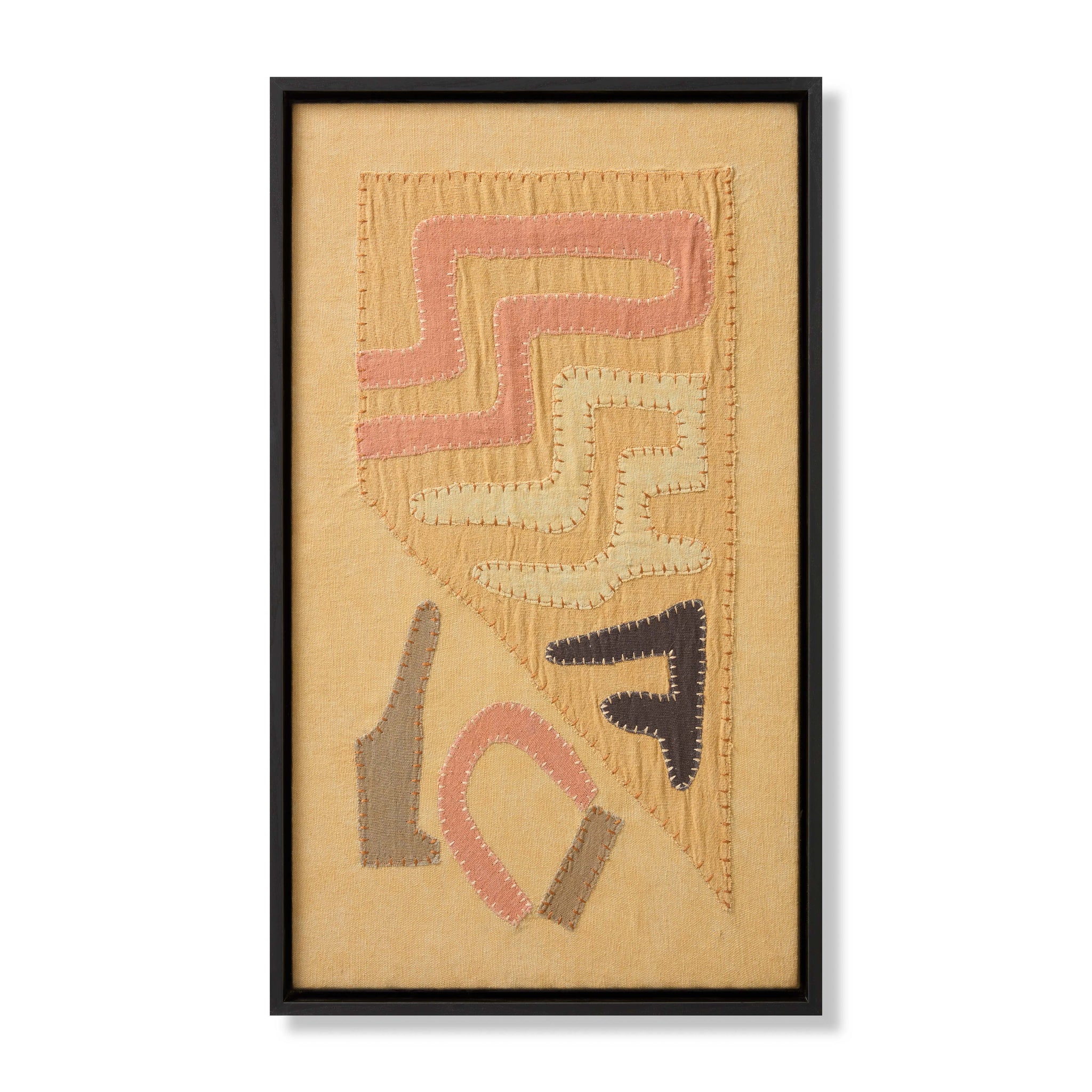 front view of Guban Wood Frame Tan / Spice luxury Artwork