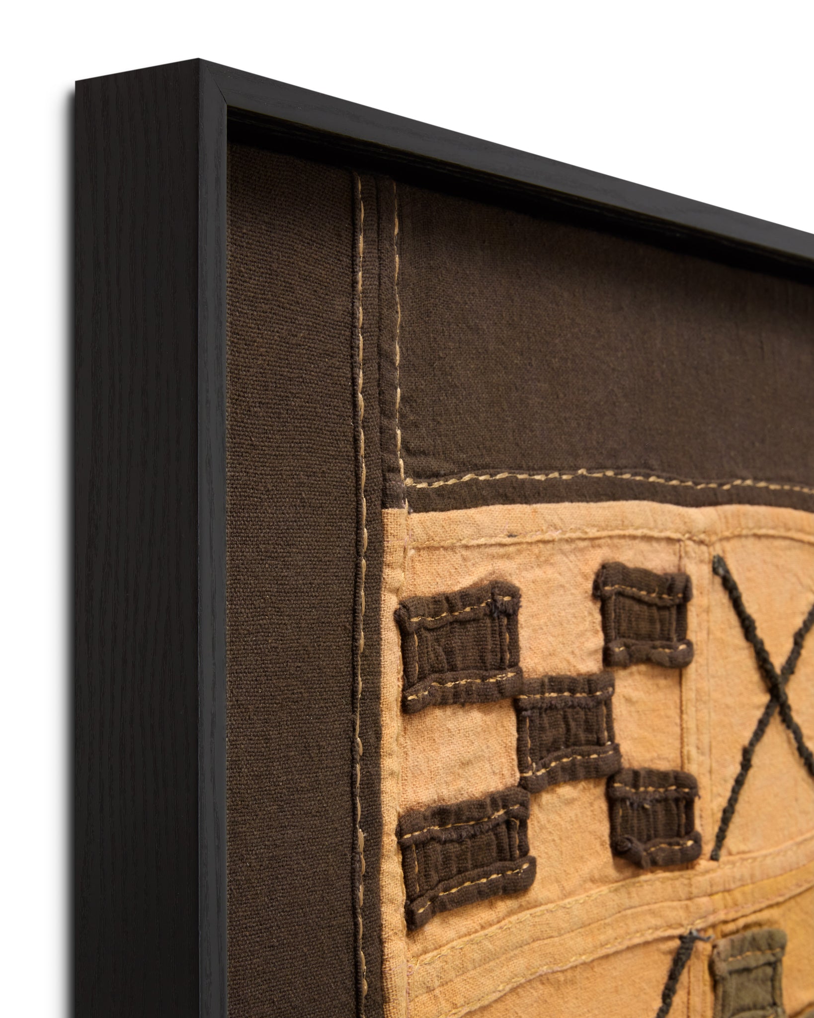 angle view of Karoo Wood Frame Tan / Brown luxury Artwork