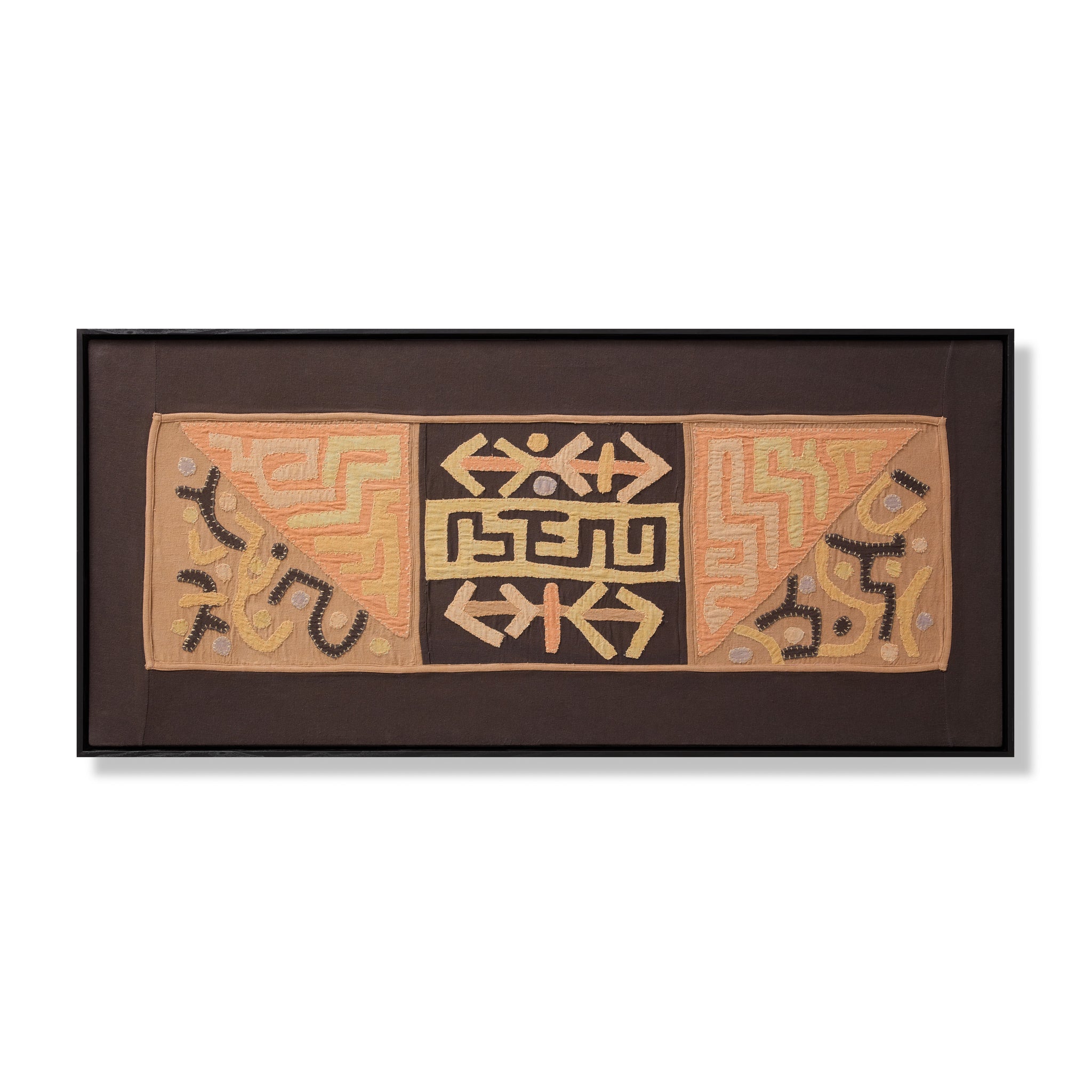 front view of Nyiri Wood Frame Tan / Brown luxury Artwork
