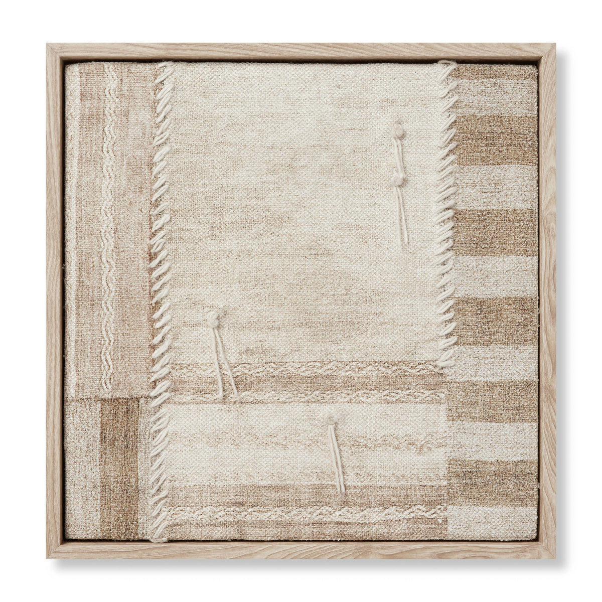 Patchwork A Beige / Brown Rug Art - Aerial Image