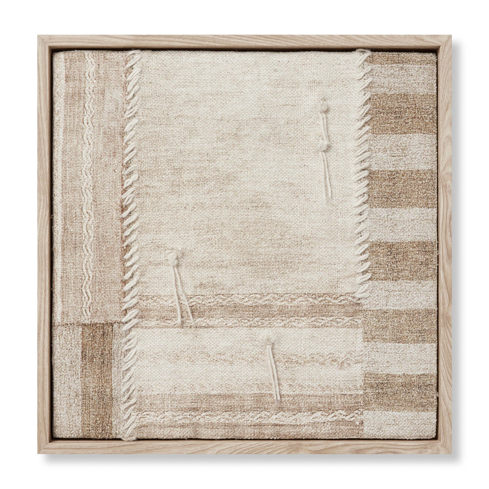 Patchwork A Beige / Brown Rug Art - Aerial Image