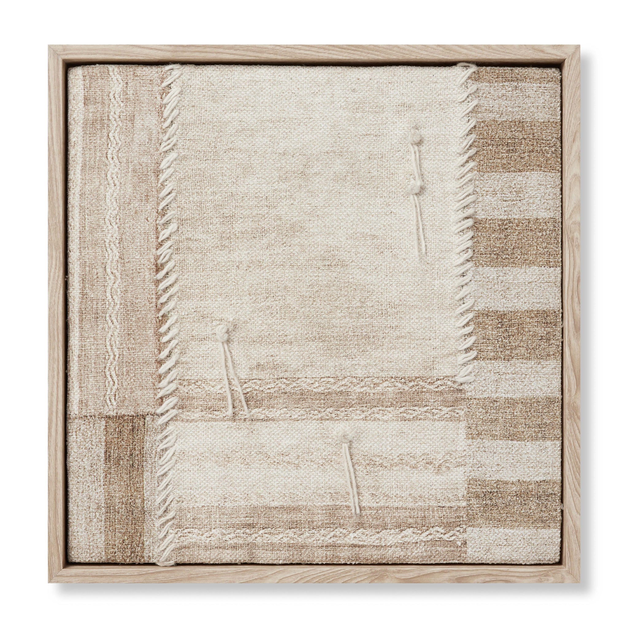 Patchwork A Beige / Brown Rug Art - Aerial Image