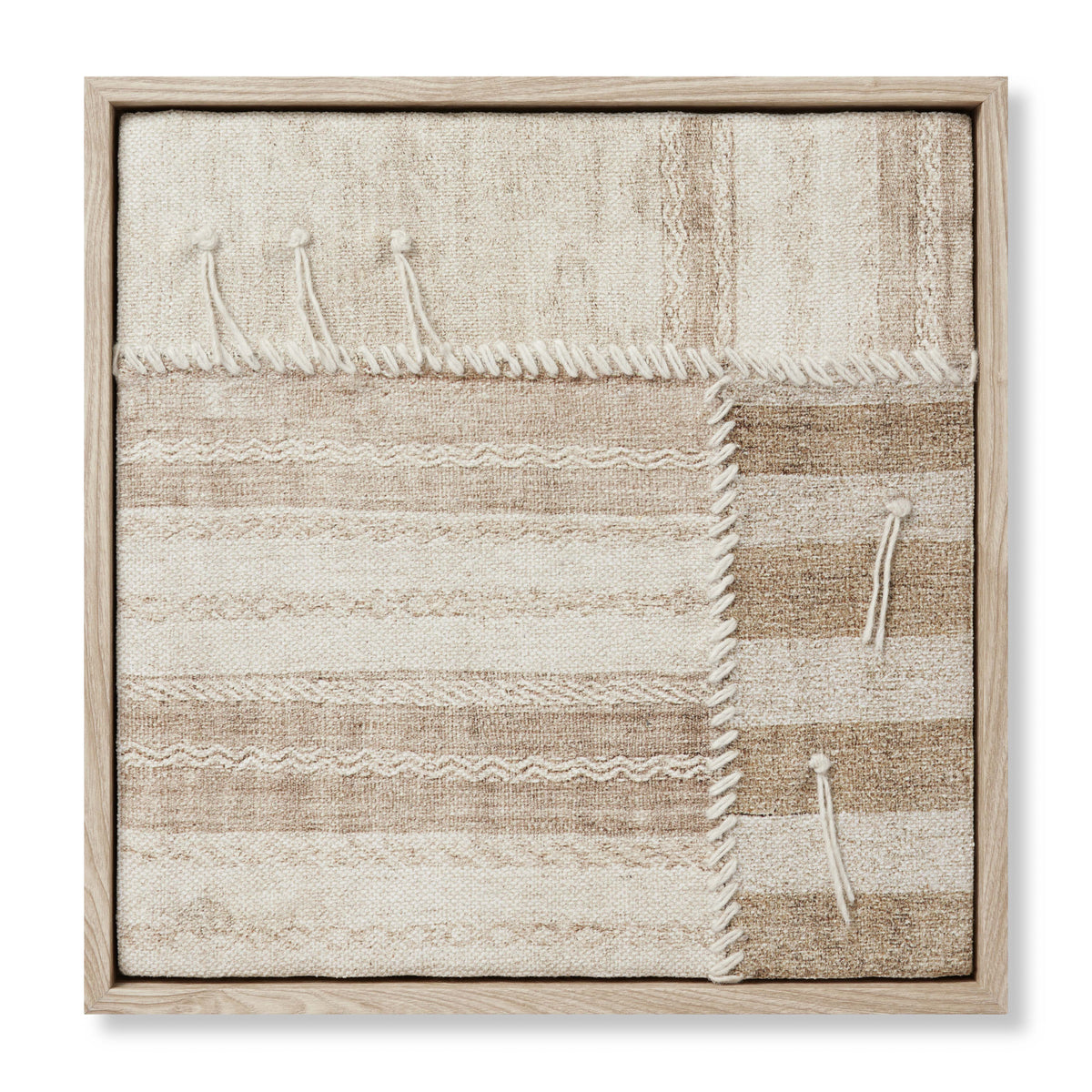 Patchwork B Beige / Brown Rug Art - Aerial Image