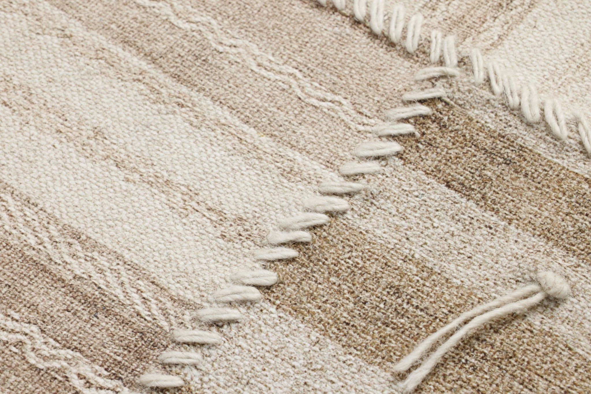 Patchwork B Beige / Brown Rug Art - Macro Detail (H)
