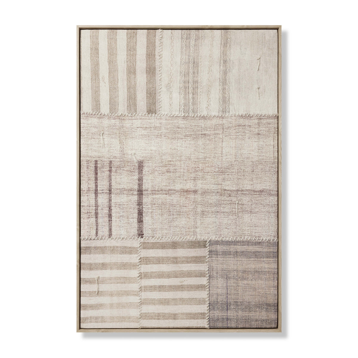 Pieced Work Beige / Brown Rug Art - Aerial Image