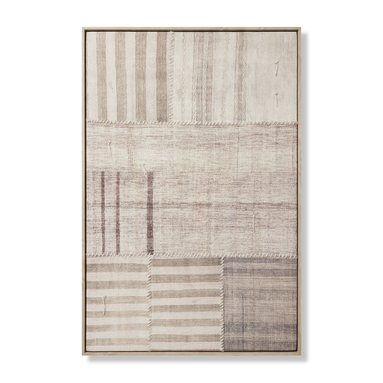 Pieced Work Beige / Brown Rug Art - Aerial Image