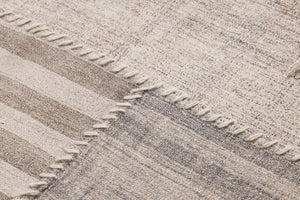 Pieced Work Beige / Brown Rug Art - Macro Detail (H)