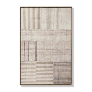 Pieced Work Beige / Brown Rug Art - Aerial Image