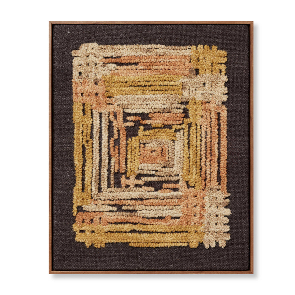 Intersecting Gold / Orange Rug Art - Aerial Image